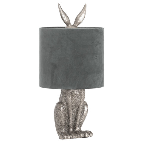 Unique and Elegant Resin Table Lamp with Brushed Nickel Hare Base