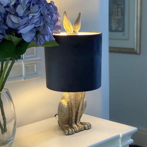 Unique and Elegant Resin Table Lamp with Brushed Nickel Hare Base