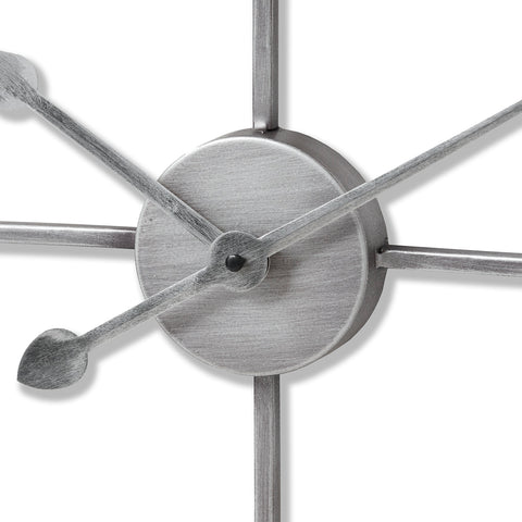 Unique and Modern Wall Lock with Grey Heart Shaped Skeleton Clock Face
