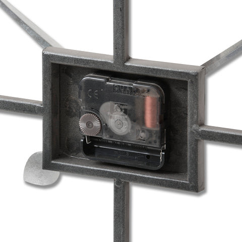 Industrial style Rectangular Wall Clock with Skeleton Design and Roman Numerals