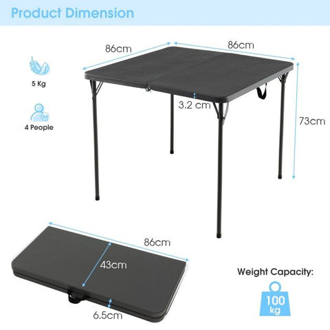 Outdoor Folding Camping Table with Handle and Water-Resistant Table Top