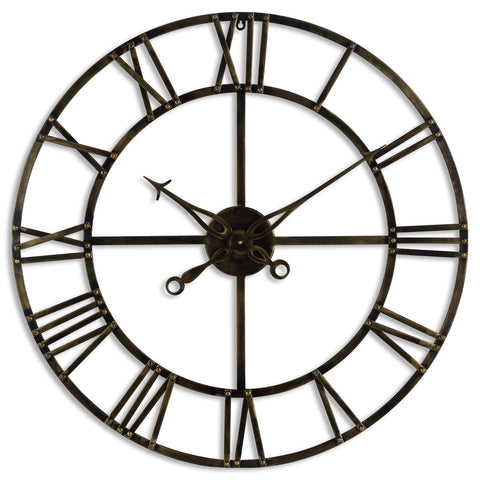 Vintage Small Wall Clock with Elegant Skeleton Frame and Exquisite Brass Finish
