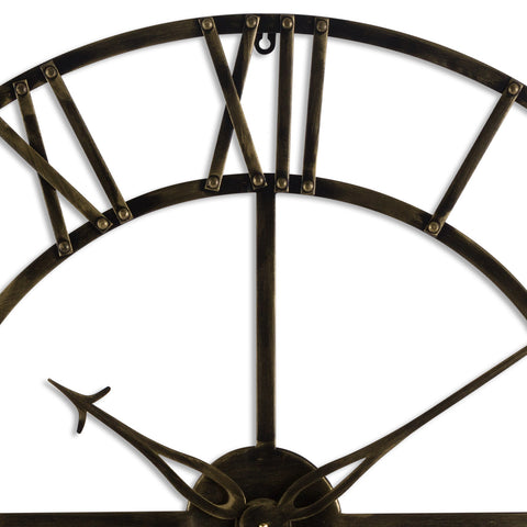 Vintage Small Wall Clock with Elegant Skeleton Frame and Exquisite Brass Finish