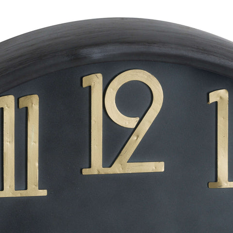 Vintage and Ultra Stylish Large Wall Clock in Brass and Black