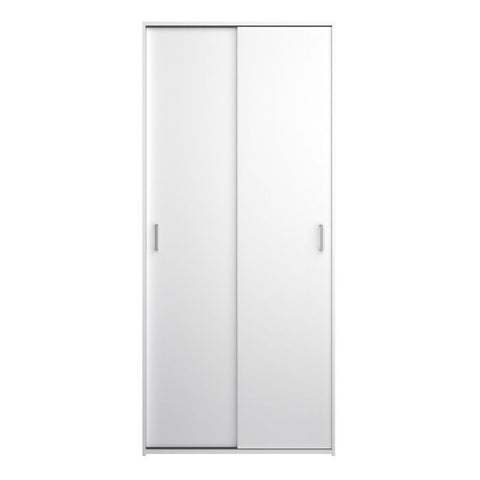 Sleek and Modern Wardrobe with Organized Sliding Door Design in White