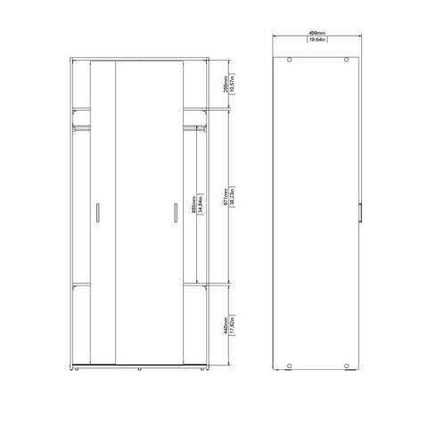Sleek and Modern Wardrobe with Organized Sliding Door Design in White