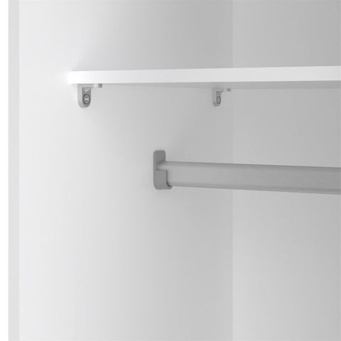 Sleek and Modern Wardrobe with Organized Sliding Door Design in White