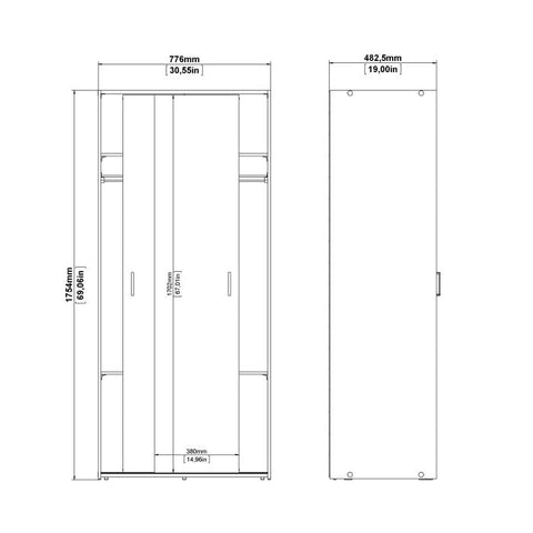 Sleek and Modern Wardrobe with Organized Sliding Door Design in White