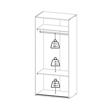 Sleek and Modern Wardrobe with Organized Sliding Door Design in White