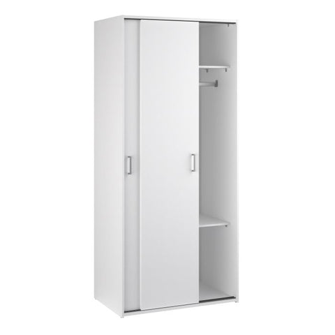 Sleek and Modern Wardrobe with Organized Sliding Door Design in White