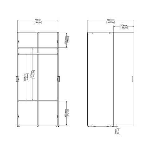Minimalistic and Compact Versatile Wardrobe with Simple Design in White