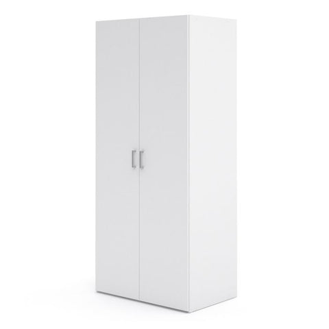 Minimalistic and Compact Versatile Wardrobe with Simple Design in White