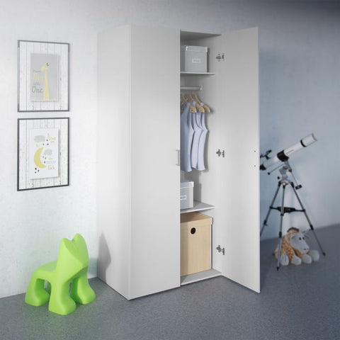 Minimalistic and Compact Versatile Wardrobe with Simple Design in White