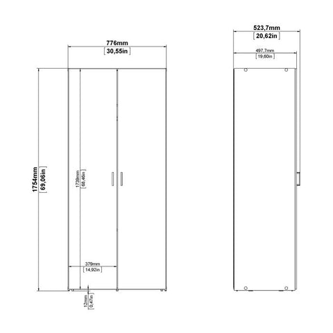 Minimalistic and Compact Versatile Wardrobe with Simple Design in White
