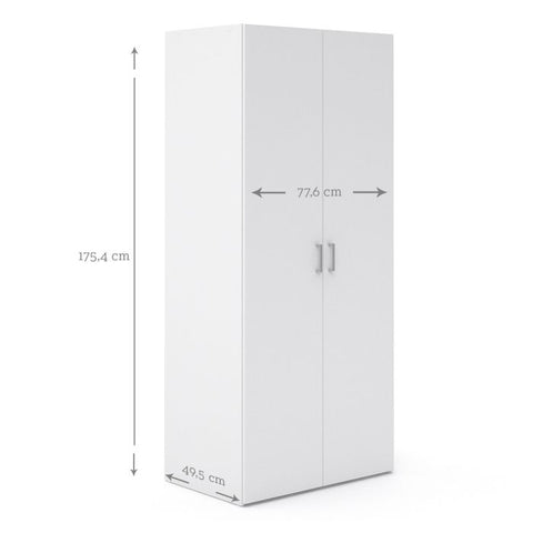 Minimalistic and Compact Versatile Wardrobe with Simple Design in White
