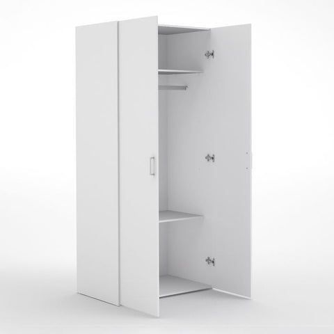 Minimalistic and Compact Versatile Wardrobe with Simple Design in White