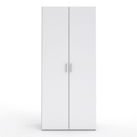 Minimalistic and Compact Versatile Wardrobe with Simple Design in White