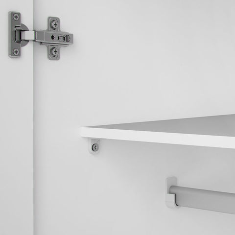 Minimalistic and Compact Versatile Wardrobe with Simple Design in White