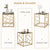 Elegant and Versatile Side table with Geometric Frame and Tempered Glass Top