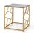 Elegant and Versatile Side table with Geometric Frame and Tempered Glass Top