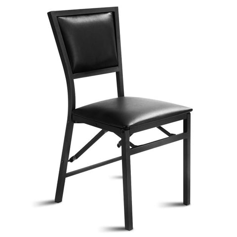 All Black Set of 2 Dining Chairs with Folding Function