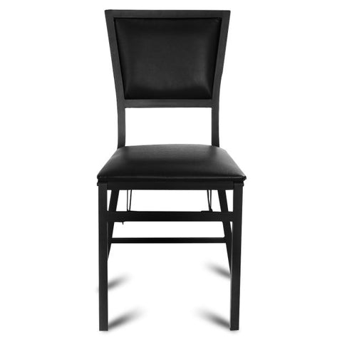 All Black Set of 2 Dining Chairs with Folding Function