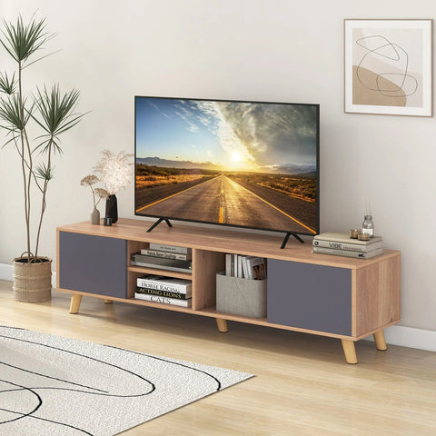 Modern and Elegant TV Stand with Cable Holes and Shelf with 65 inch Capacity