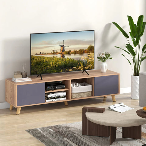 Modern and Elegant TV Stand with Cable Holes and Shelf with 65 inch Capacity
