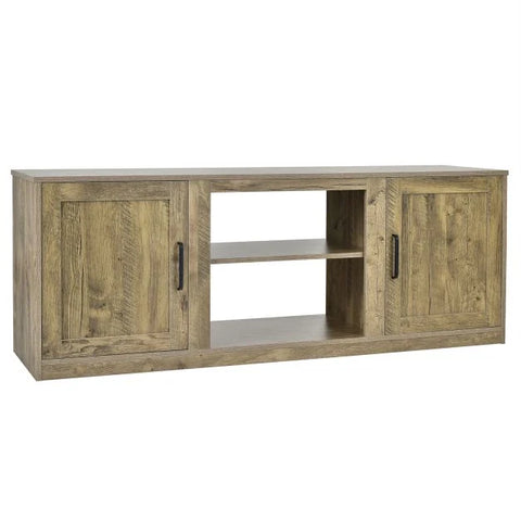Neat Farmhouse Style Spacious TV Stand with Cabinets and 65 inch TV Capacity