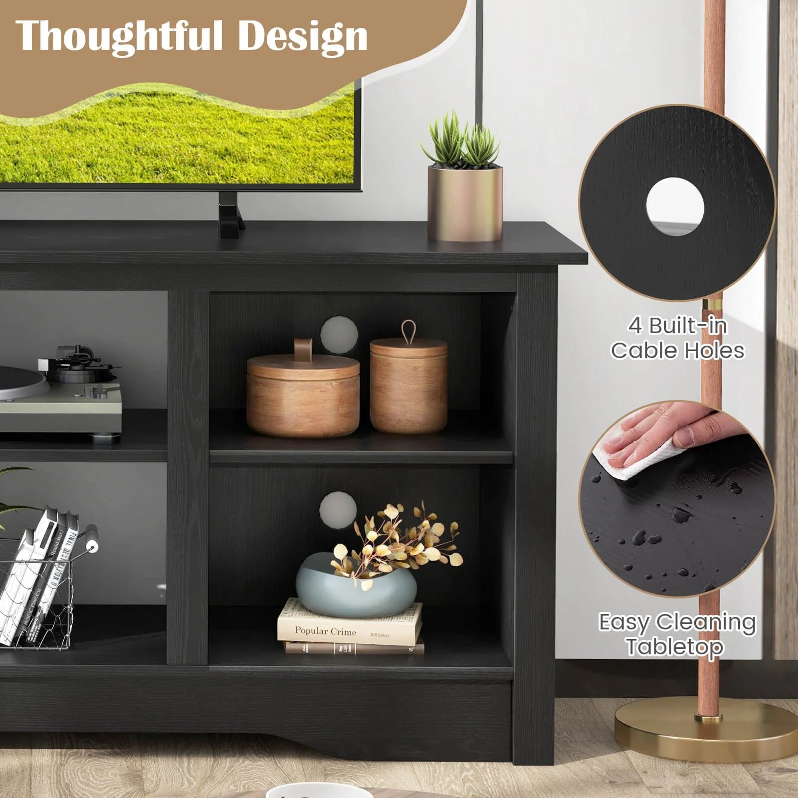 Elegant and Spacious TV Stand with Multiple Storage Consoles and 165cm ...