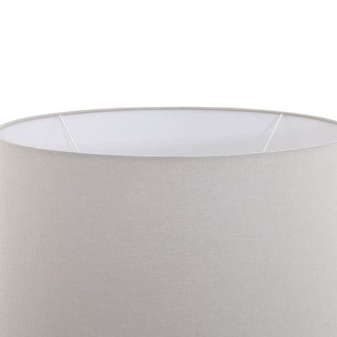 Elegant Stone Ceramic table Lamp with Rustic Finish and Light Grey Fabric Shade