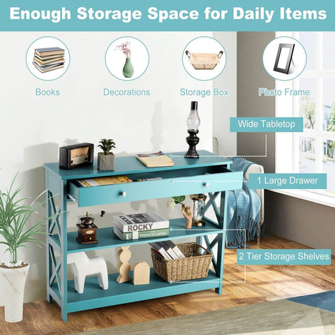 Stylish Multi-Purpose Entryway Console Table with Storage Drawer and Shelf
