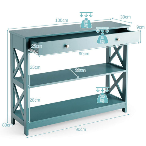 Stylish Multi-Purpose Entryway Console Table with Storage Drawer and Shelf