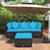 Garden Wicker Conversation Furniture Set with soft cushions and pillow in White