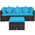 Garden Wicker Conversation Furniture Set with soft cushions and pillow in White
