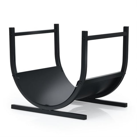 Patio Firewood Rack with U-Shaped Design and Handles