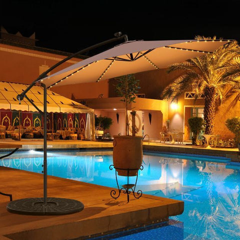Garden 303CM Solar Powered Umbrella with 112 LED and Tilt Function