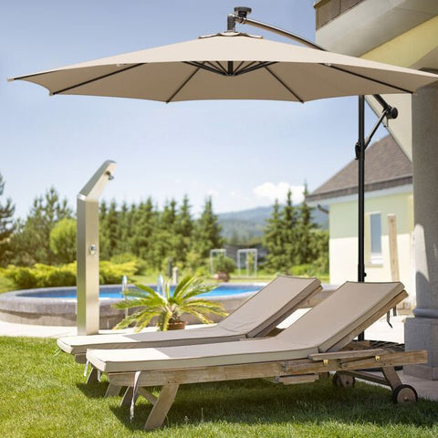 Garden 303CM Solar Powered Umbrella with 112 LED and Tilt Function