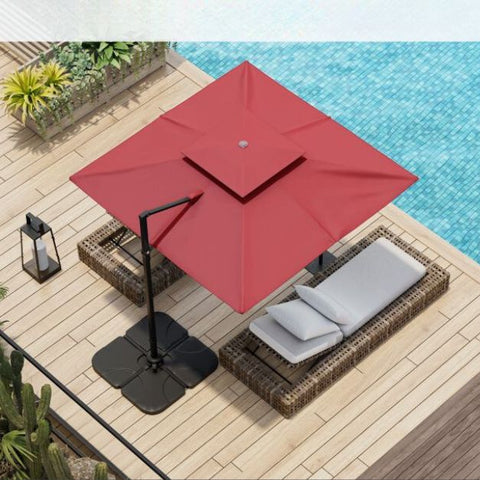 Dynamo 3m Square Cantilever Parasol with Full Rotation and Heavy-Duty Frame