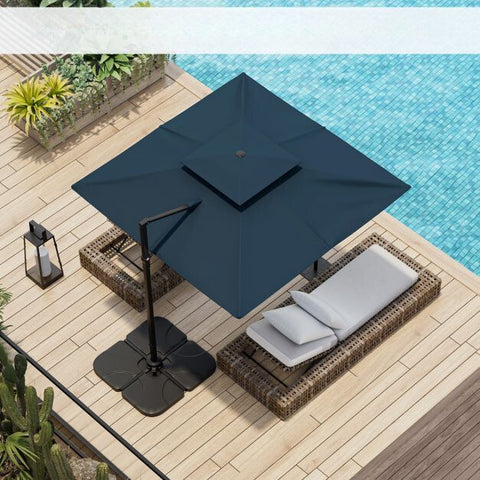 Dynamo 3m Square Cantilever Parasol with Full Rotation and Heavy-Duty Frame
