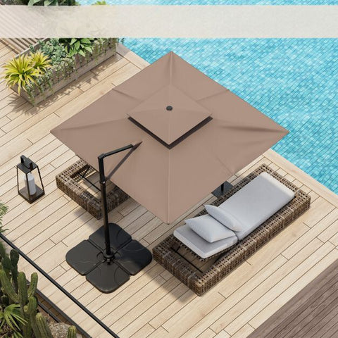 Dynamo 3m Square Cantilever Parasol with Full Rotation and Heavy-Duty Frame