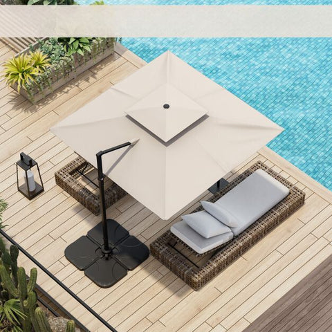 Dynamo 3m Square Cantilever Parasol with Full Rotation and Heavy-Duty Frame