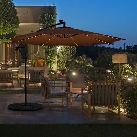 Garden 303CM Solar Powered Umbrella with 112 LED and Tilt Function