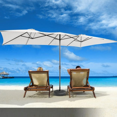 Garden 4.3m Crank Handle Umbrella with Double-Sided Design