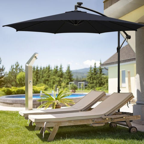 Garden 303CM Solar Powered Umbrella with 112 LED and Tilt Function