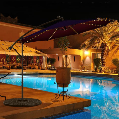 Garden 303CM Solar Powered Umbrella with 112 LED and Tilt Function