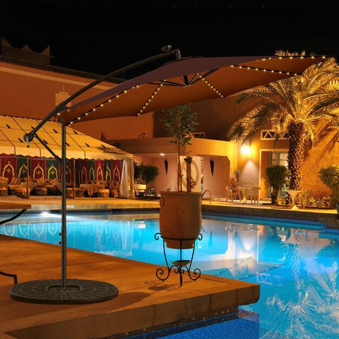 Garden 303CM Solar Powered Umbrella with 112 LED and Tilt Function