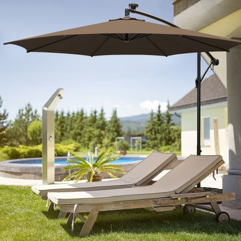 Garden 303CM Solar Powered Umbrella with 112 LED and Tilt Function