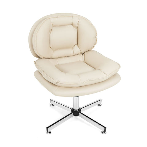 Double-Cushioned Multi-Function Office Chair with Ergonomic Design in Beige