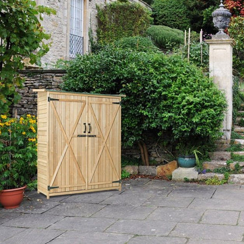 Dual-Door Lockable Waterproof Outdoor Shed